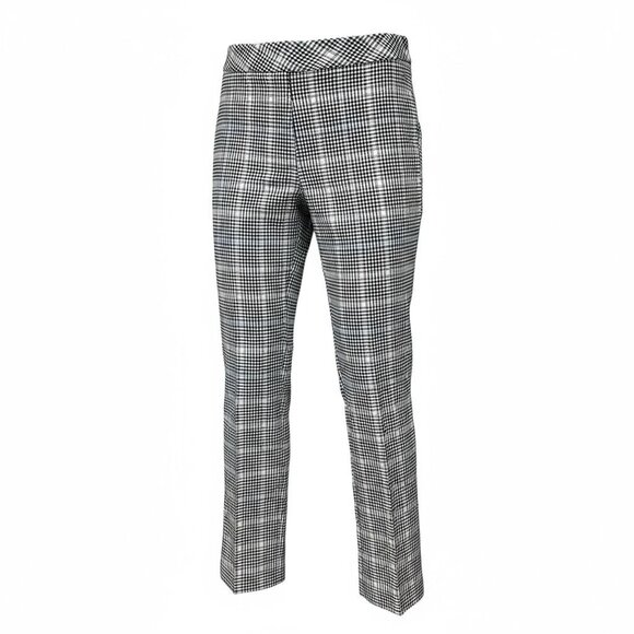 Jules & Leopold Plaid Dress Pant Black White Blue Check Pull-on Stretch Womens M - Picture 5 of 10